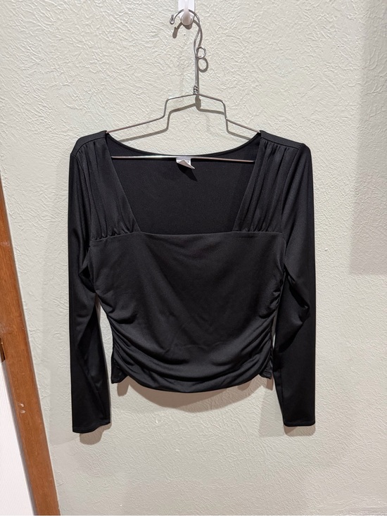 Melrose and Market Tops - Melrose and Market Black Square-Neck Long Sleeve Top Size M Like New